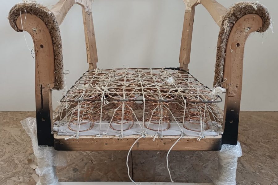 Sessel in türkis Samt