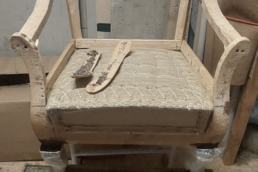 Sessel in türkis Samt