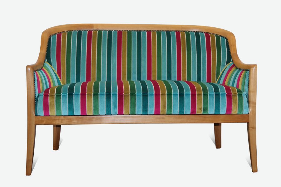 2-Sitzer Sofa mit Streifen aus den 1930er Jahren